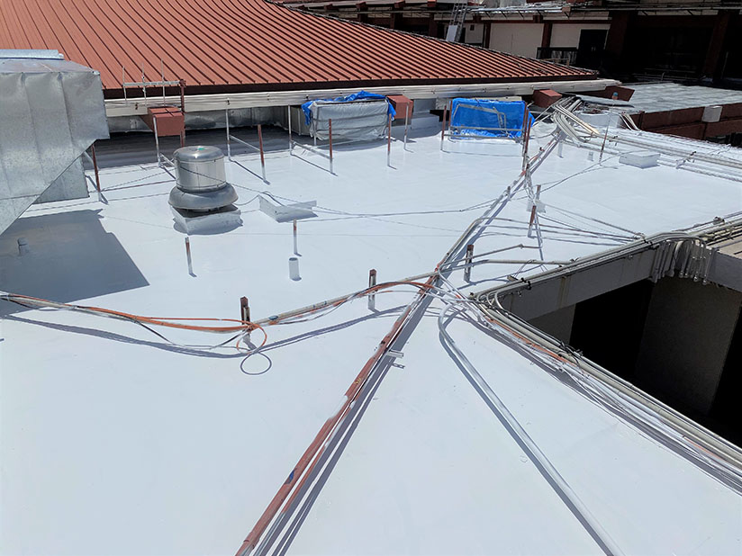 Commercia roofing contractor TX Texas coatings metal foam membrane